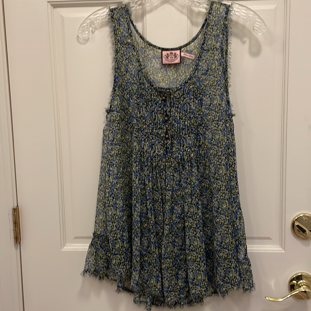 Vintage Juicy Couture silk top with pleating size 4